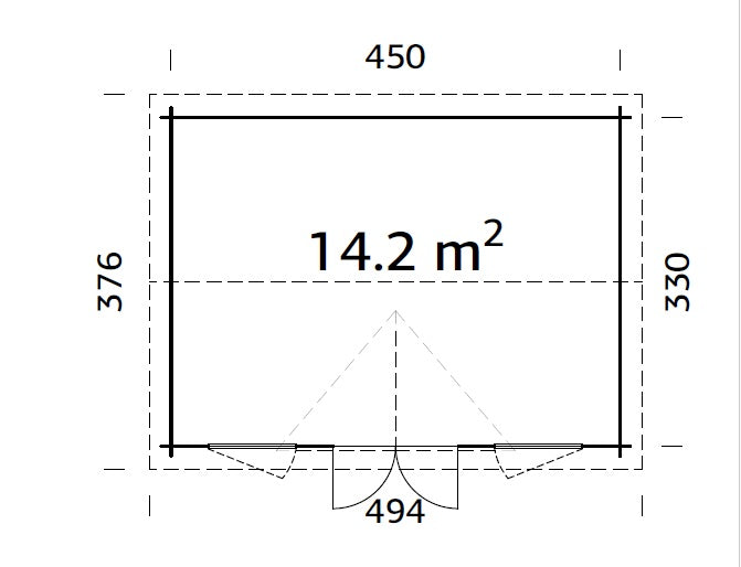 Palmako Claudia 14,2 m2 - Hellbraun tauchgrundiert