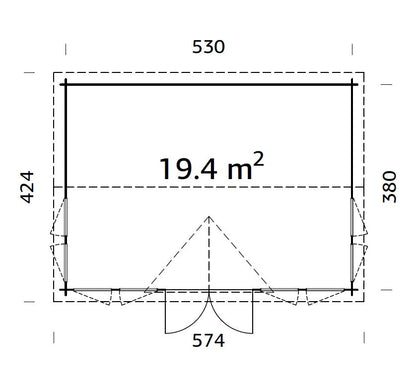 Palmako Claudia 19,4 m2 - Grau tauchgrundiert