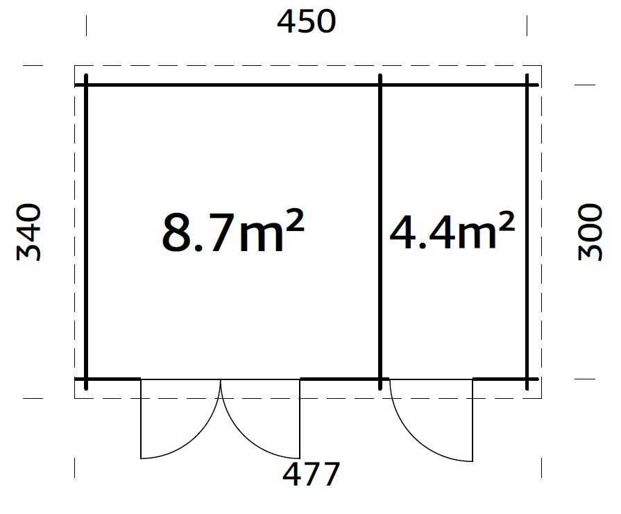 Palmako Ella 13,1 m2 - Hellbraun tauchgrundiert