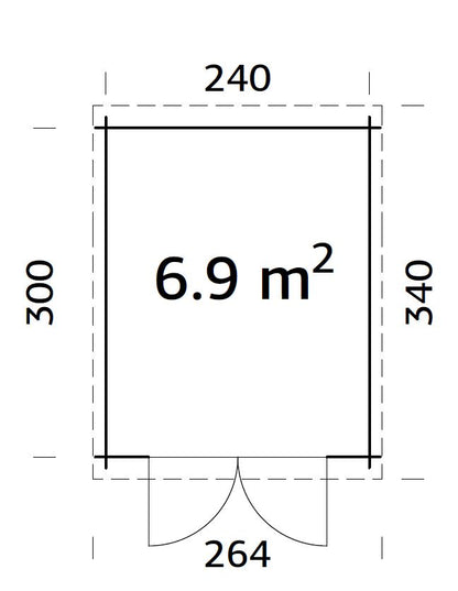 Palmako Ella 6,9 m2 - Lackiert dunkelgrau RAL7012 + anthrazit RAL7016