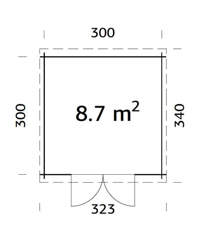 Palmako Ella 8,7 m2 - Naturbelassen