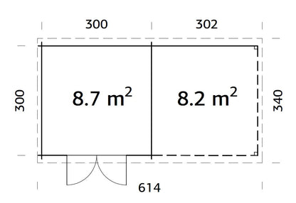 Palmako Ella 8,7+8,2 m2 - Lackiert dunkelgrau RAL7012 + anthrazit RAL7016