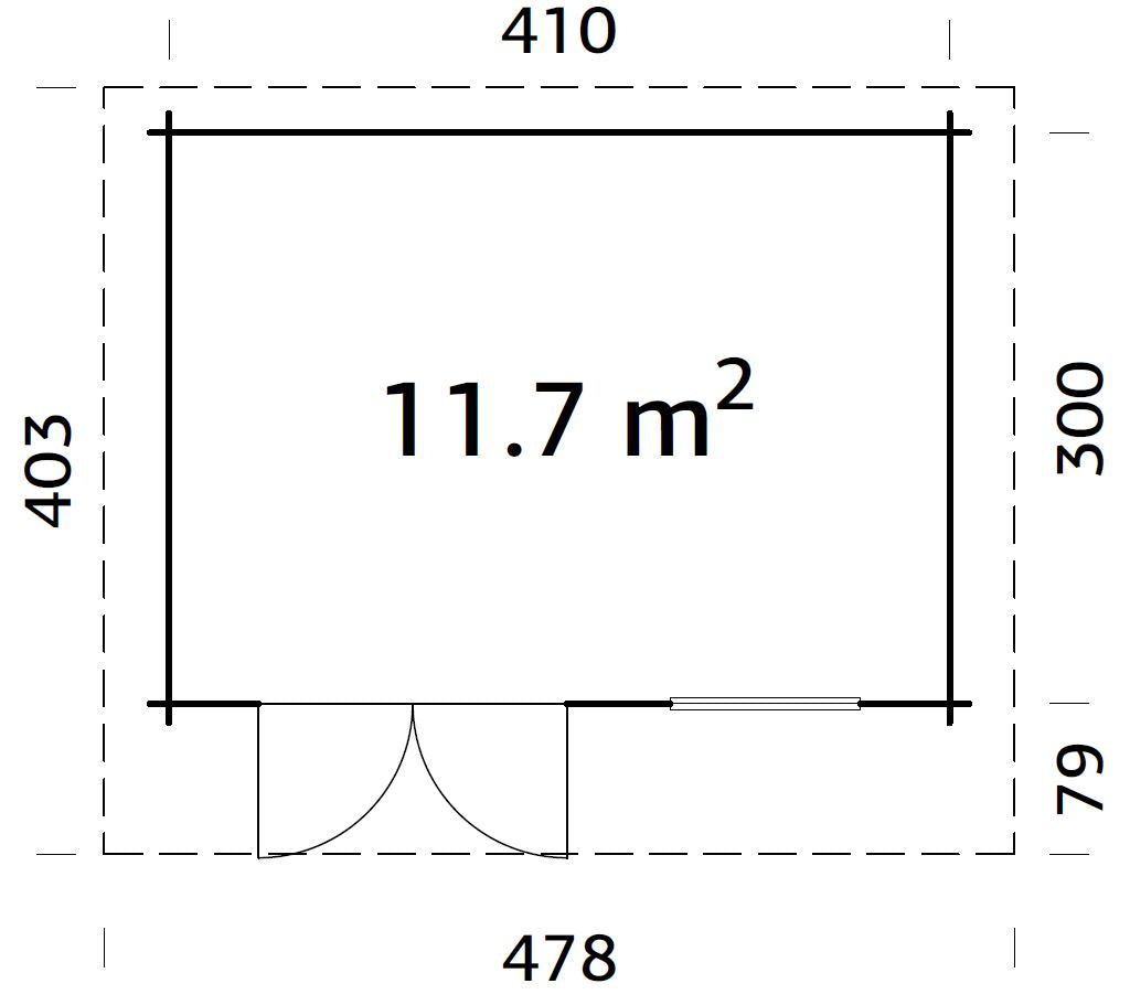 Palmako Heidi 11,7 m2 - Hellbraun tauchgrundiert
