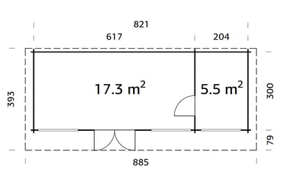 Palmako Heidi 22,8 m2 - Naturbelassen
