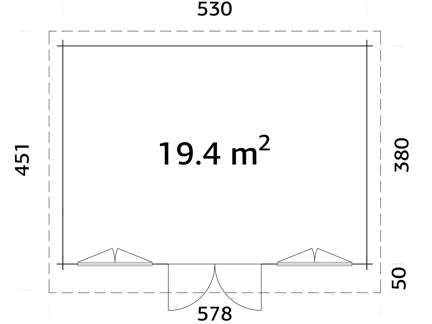Palmako Lisandra 19,4 m2 - Hellbraun tauchgrundiert