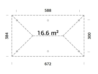 Palmako Bianca 16,6 m2 - Naturbelassen