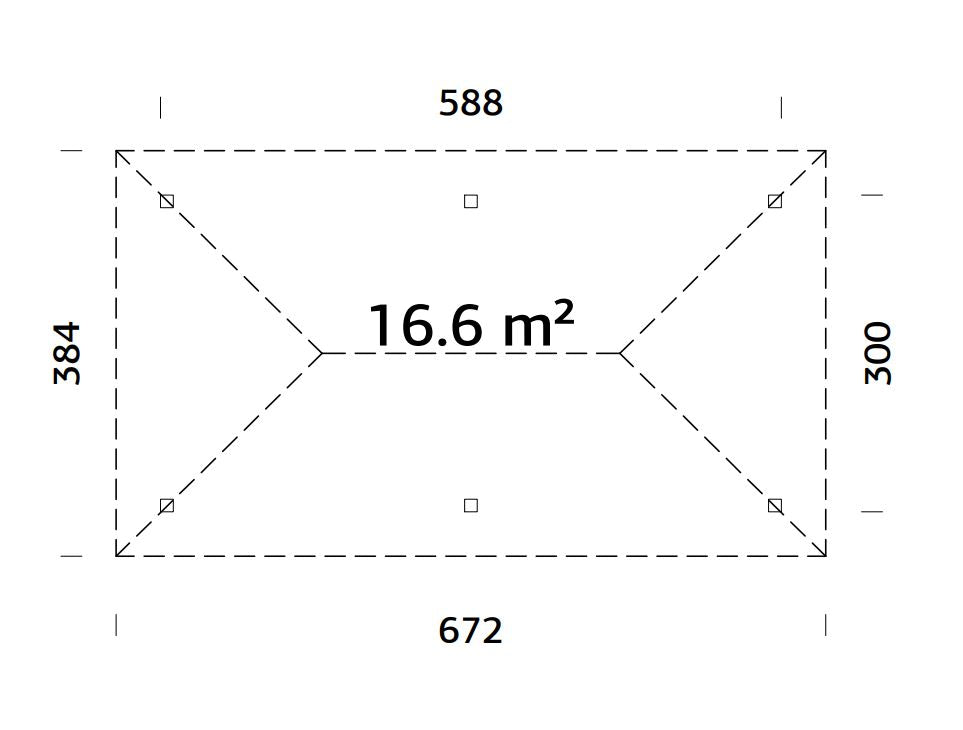 Palmako Bianca 16,6 m2 - Lackiert weiß RAL9016