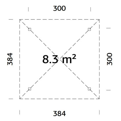 Palmako Bianca 8,3 m2 - Transparent tauchgrundiert