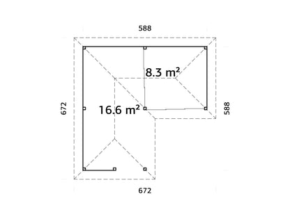 Palmako Bianca 24,9 m2 Set 209 Slide - Grau tauchgrundiert