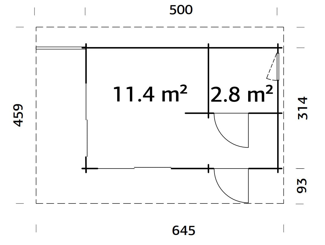 Palmako Cecilia 14,2 m2 - Naturbelassen