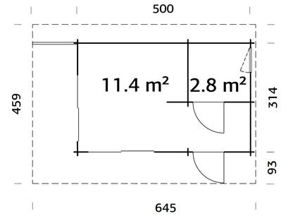 Palmako Cecilia 14,2 m2 - Naturbelassen