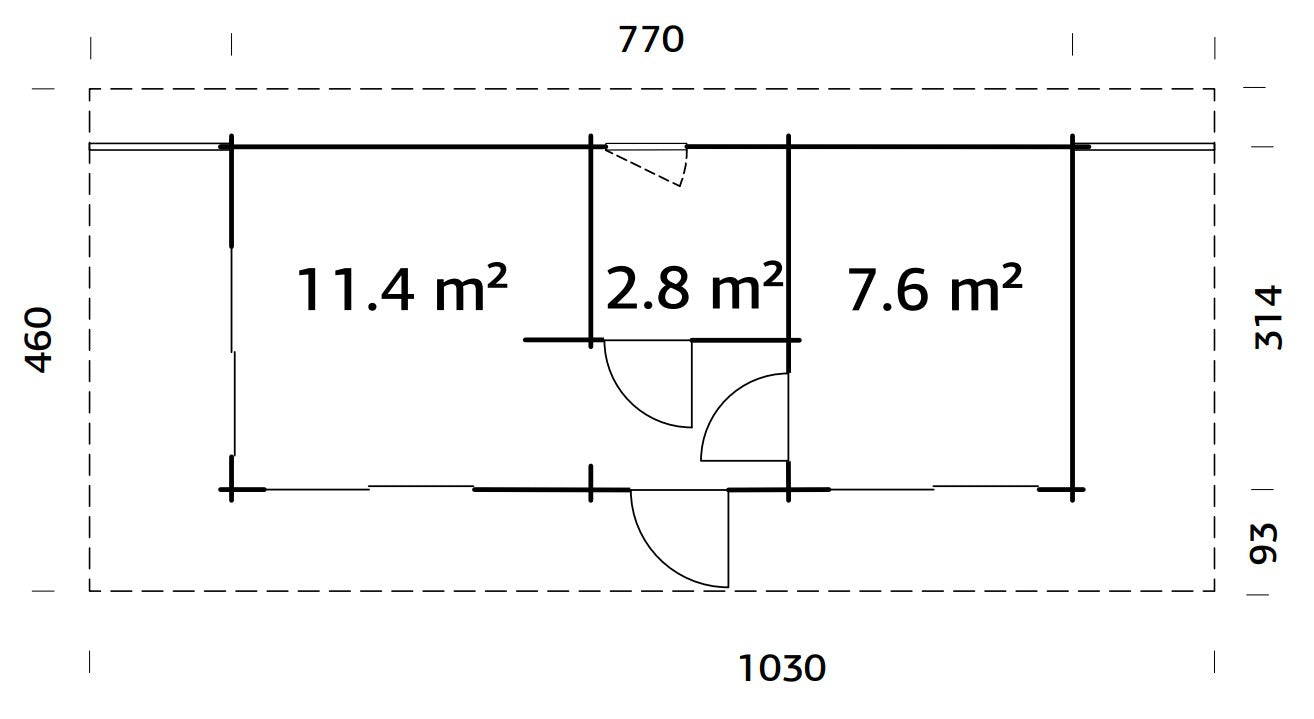 Palmako Cecilia 21,8 m2 - Naturbelassen