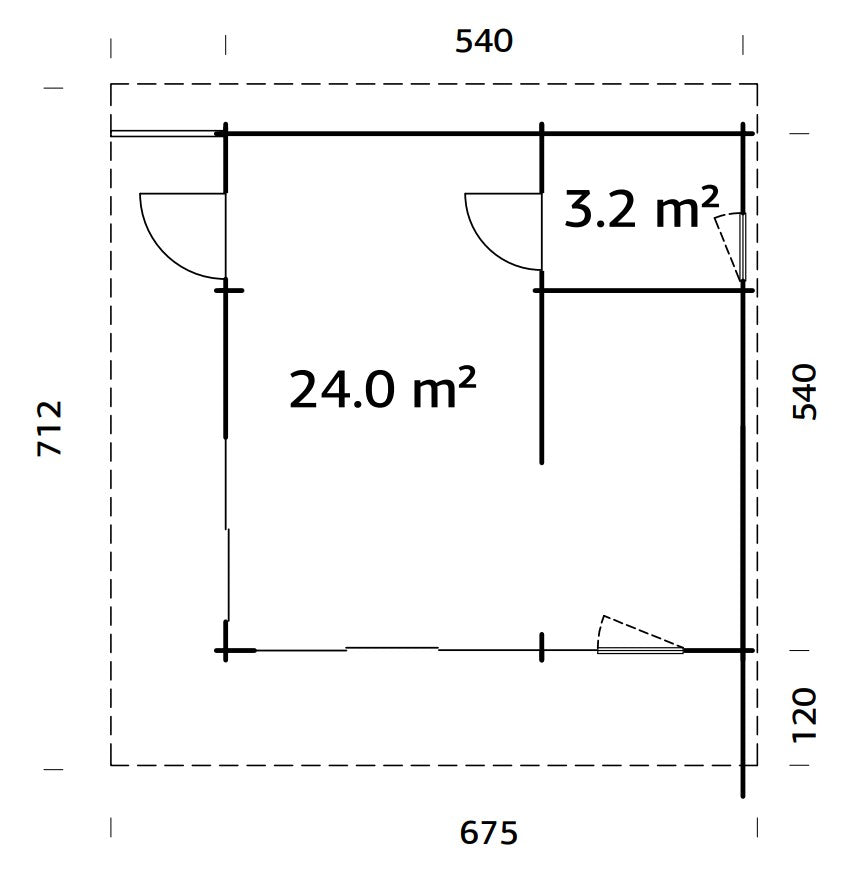 Palmako Cecilia 27,2 m2 - Naturbelassen