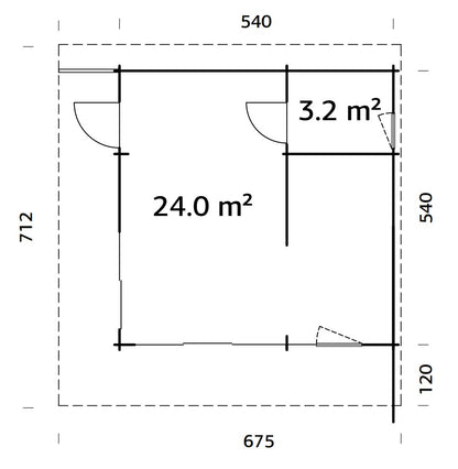Palmako Cecilia 27,2 m2 - Naturbelassen
