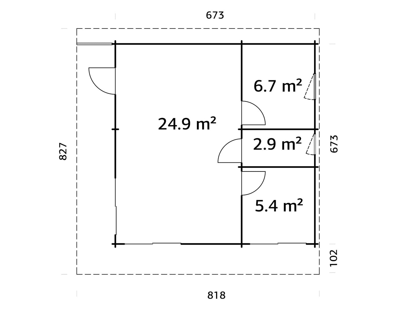 Palmako Cecilia 39,9 m2 - Naturbelassen