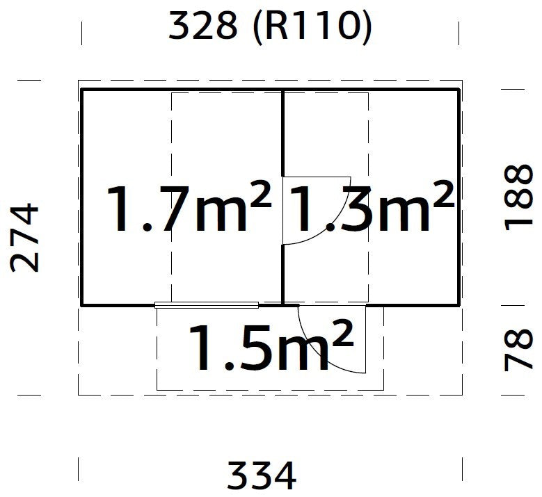 Palmako Anette 3,0+1,5 m2 - Naturbelassen