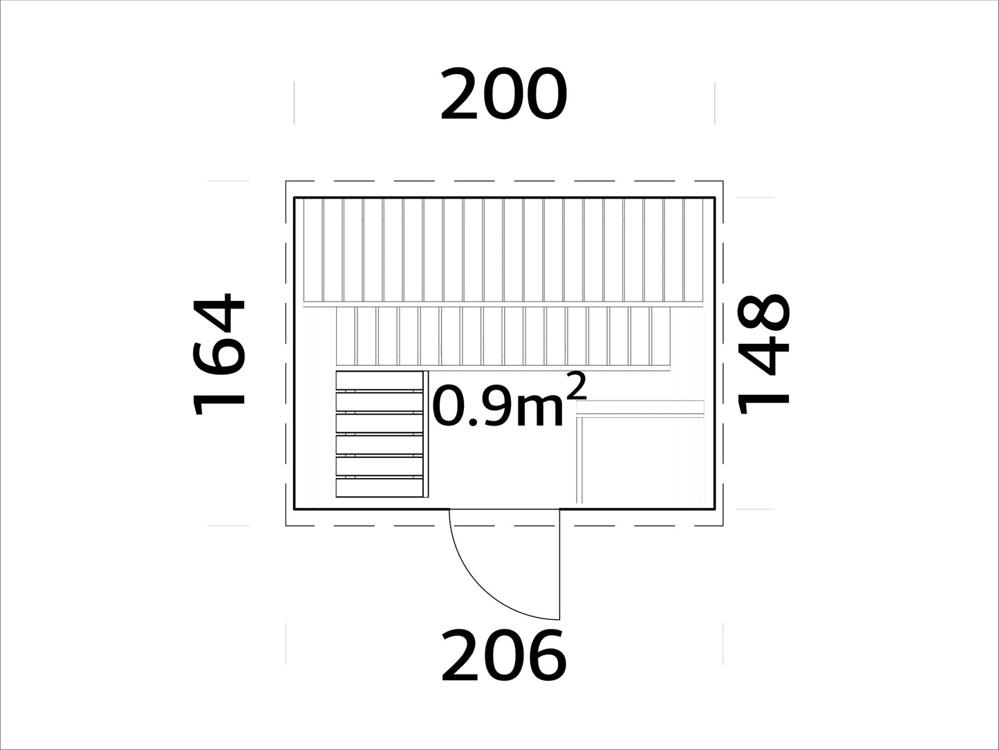 Palmako Anita 0,9 m2 - Naturbelassen