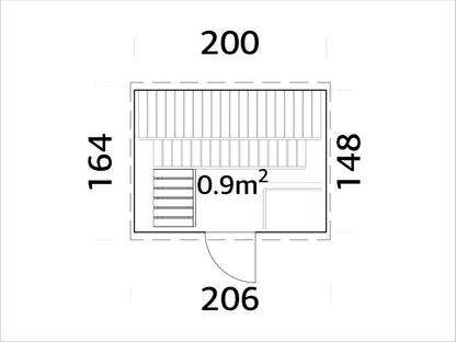 Palmako Anita 0,9 m2 - Naturbelassen
