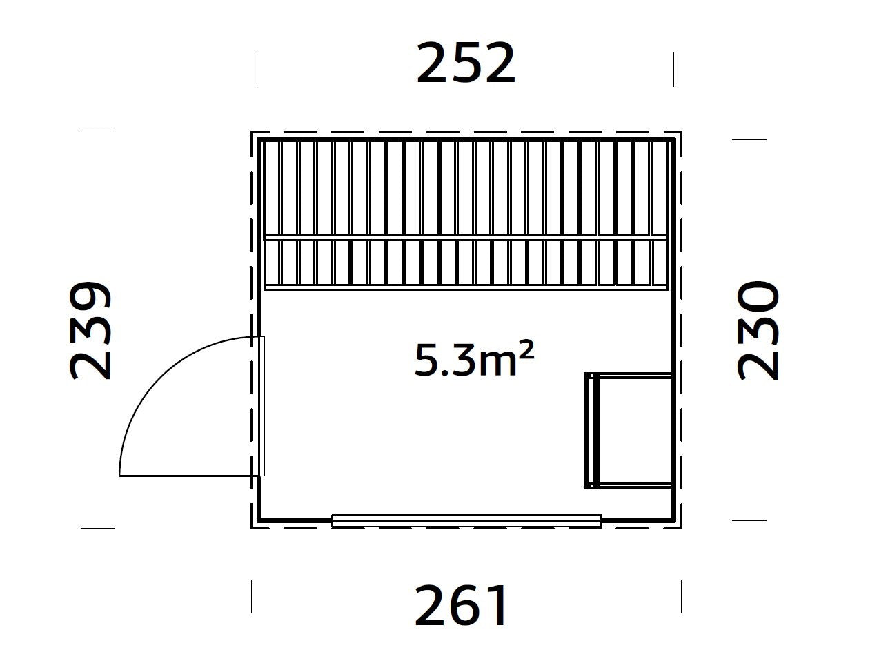 Palmako Grace Sauna 5,3 m2 - Lackiert hellgrau RAL7042 + anthrazit RAL7016