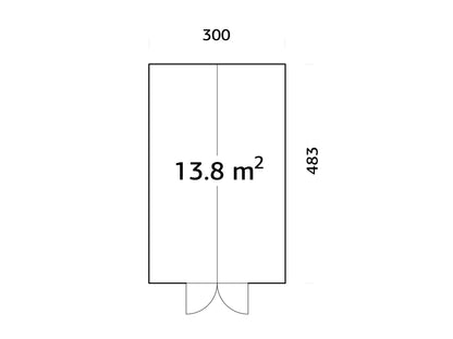 Palmako Emilia 13,8 m2 (RAL7012) - Lackiert dunkelgrau RAL7012