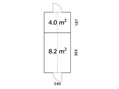Palmako Emilia 8,2+4,0 m2 (RAL7012) - Lackiert dunkelgrau RAL7012