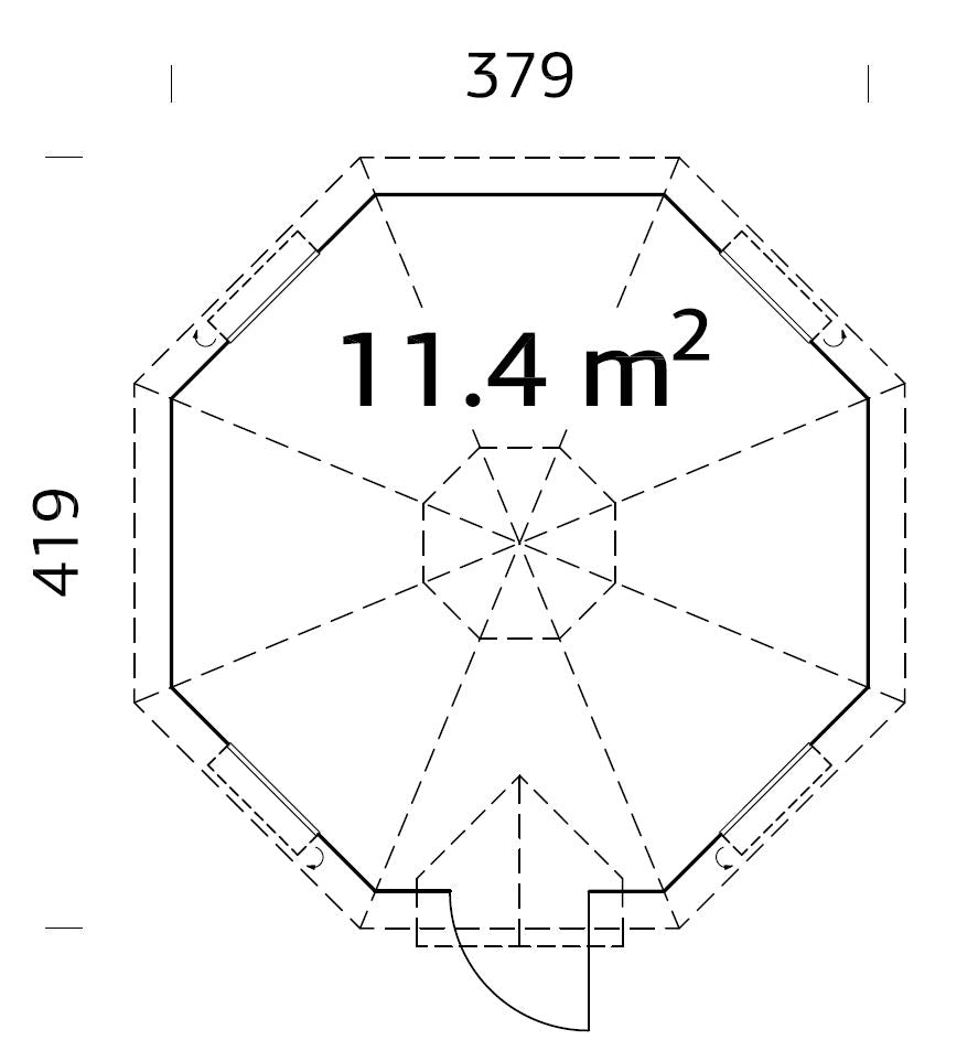 Palmako Eva 11,4 m2 - Hellbraun tauchgrundiert