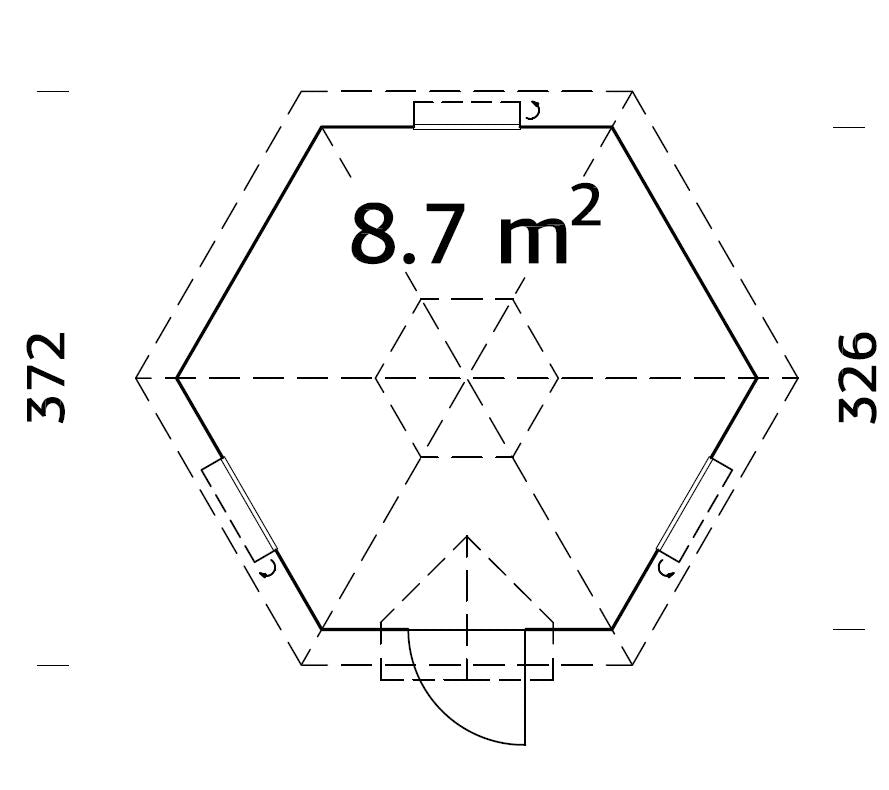 Palmako Eva 8,7 m2 - Transparent tauchgrundiert