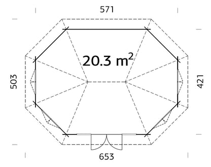 Palmako Hanna 20,3 m2 - Grau tauchgrundiert