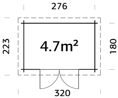Palmako Alice 4,7 m2 - Braun kesseldruckimprägniert