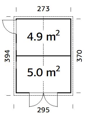 Palmako Dan 9,9 m2 - Lackiert hellgrau RAL7042