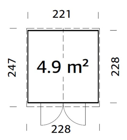 Palmako Elias 4,9 m2 - Naturbelassen