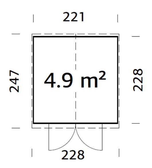 Palmako Elias 4,9 m2 - Hellbraun tauchgrundiert
