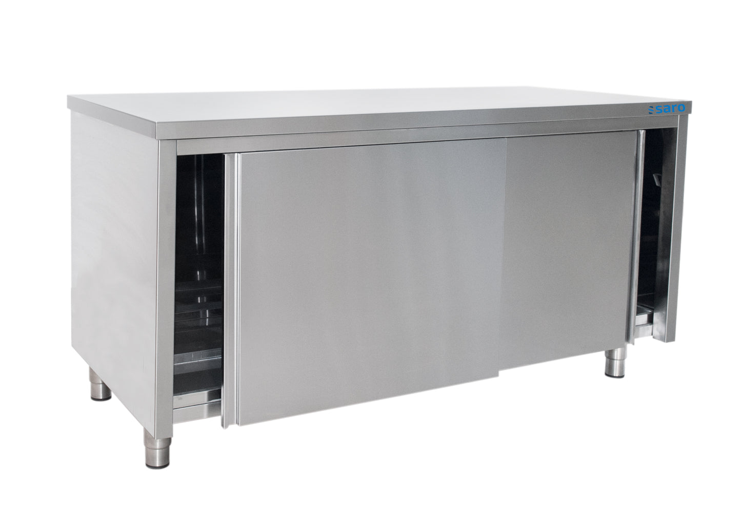 SARO Edelstahlschrank Schiebetür - T 600 x B 2000 mm