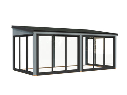 Palmako Lumi 16,2 m2 Slide - Lackiert dunkelgrau RAL7012