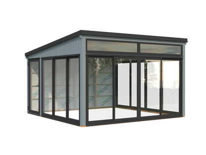 Palmako Saga 16,6 m2 Slide Plus - Lackiert hellgrau RAL7042
