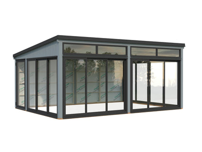 Palmako Saga 23,3 m2 Slide Plus - Lackiert dunkelgrau RAL7012