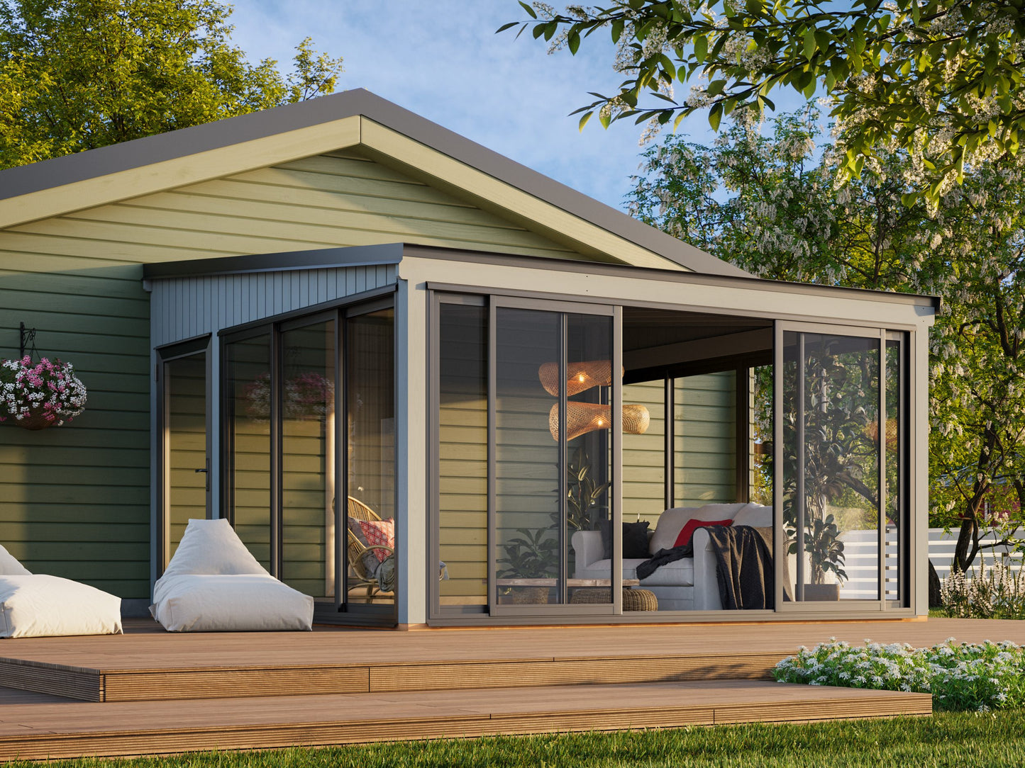 Palmako Lumi 16,6 m2 Slide Plus - Grau tauchgrundiert