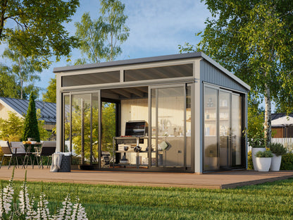 Palmako Saga 11,6 m2 Slide Plus - Hellbraun tauchgrundiert