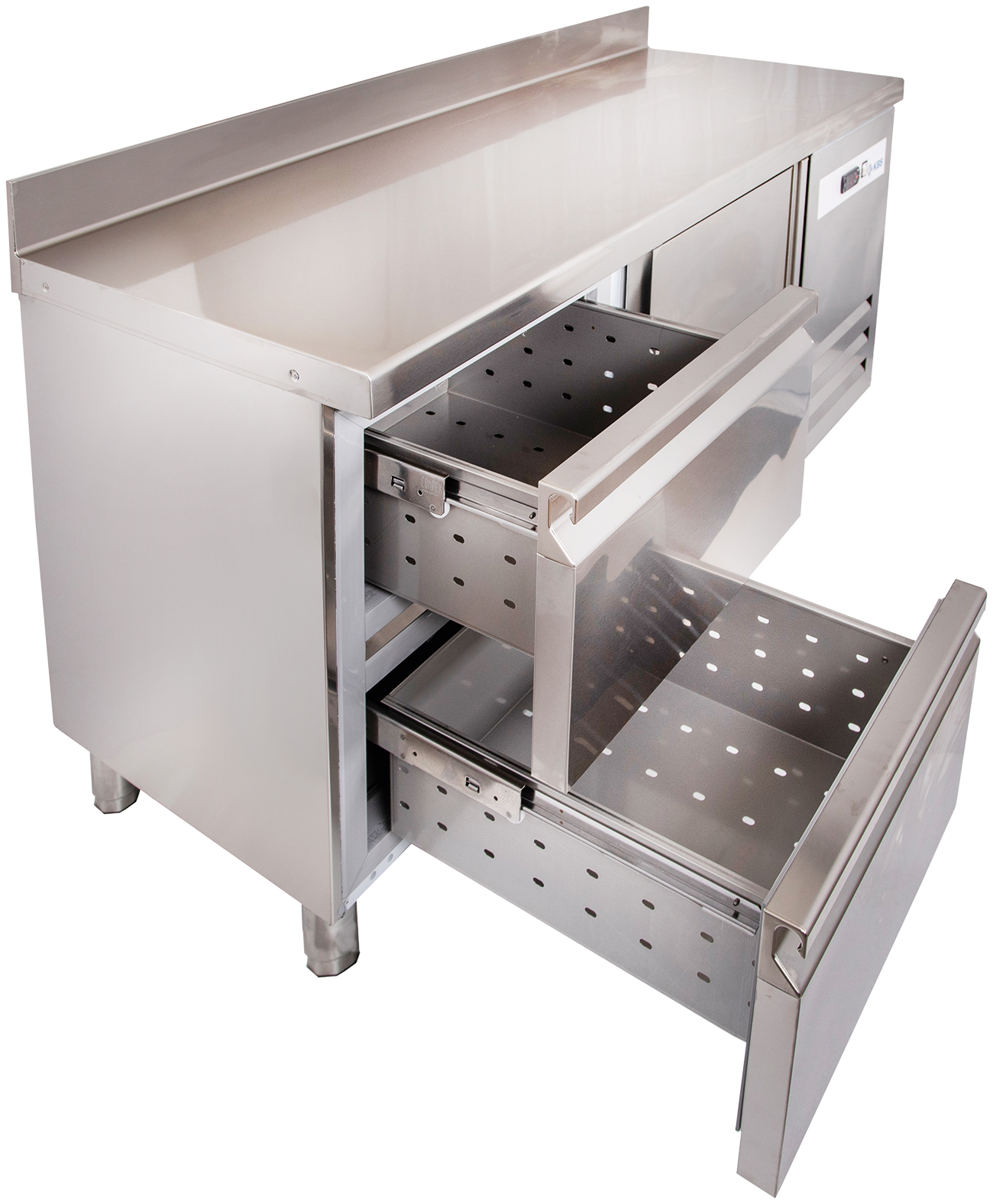 KBS Gastrotechnik Kühltisch Ready KT4604 mit Arbeitsplatte 2 Türen, 4 halbe Schubladen