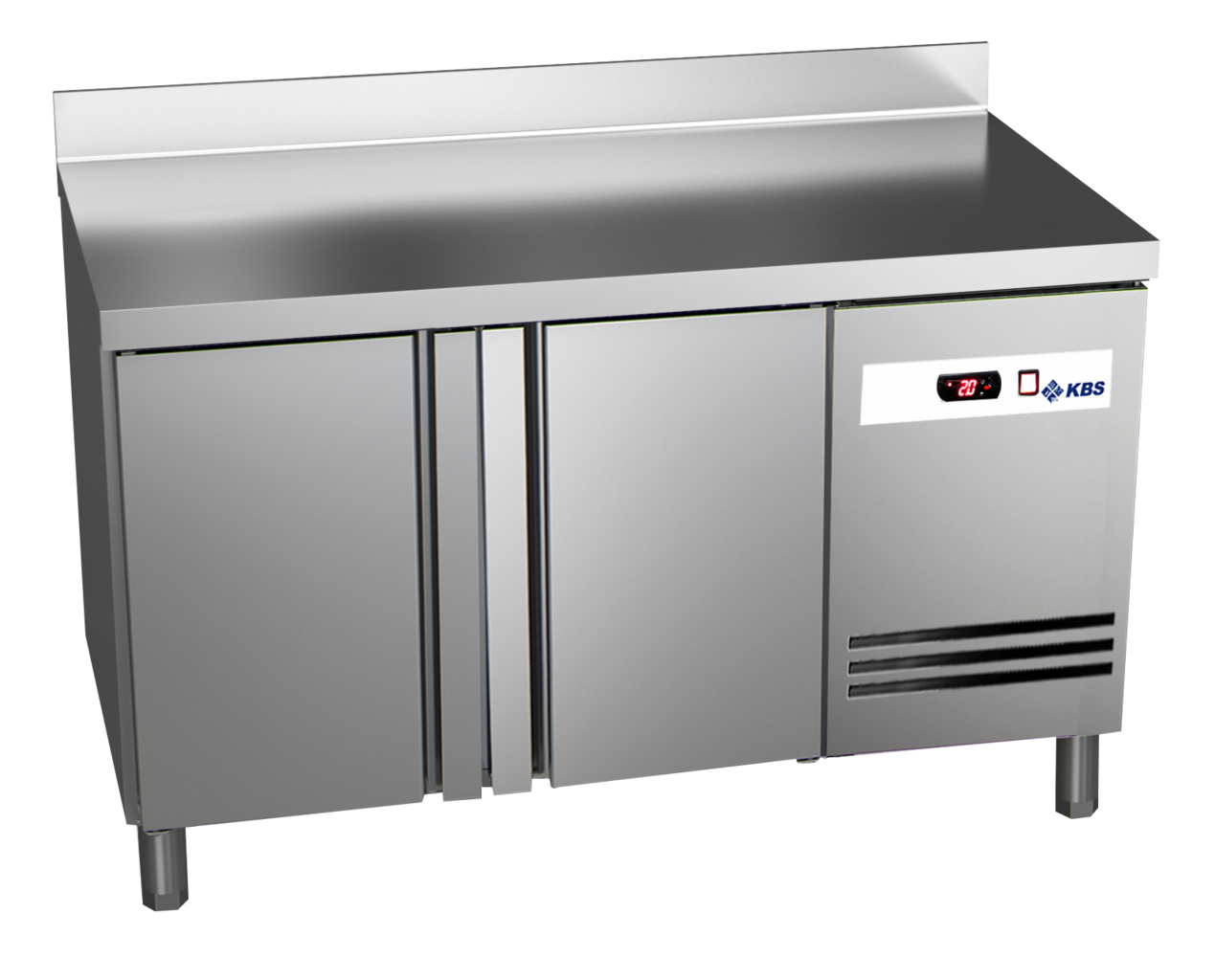KBS Gastrotechnik Tiefkühltisch Ready TKT2610 mit Arbeitsplatte und Aufkantung 2 Türen