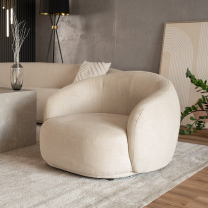 Home Deluxe Sessel CASARA Webstoff Beige - 99 x 104 x 72 cm
