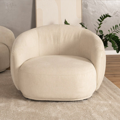 Home Deluxe Sessel CASARA Webstoff Beige - 99 x 104 x 72 cm