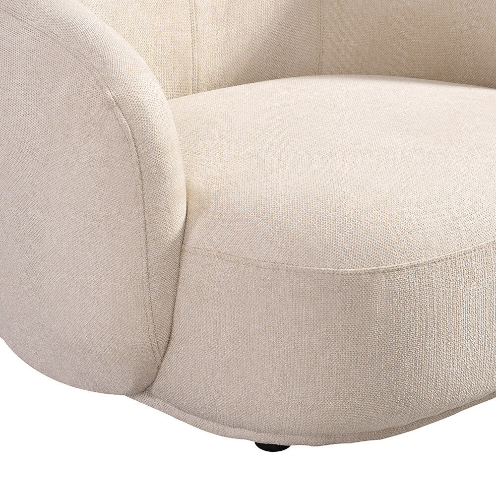 Home Deluxe Sessel CASARA Webstoff Beige - 99 x 104 x 72 cm