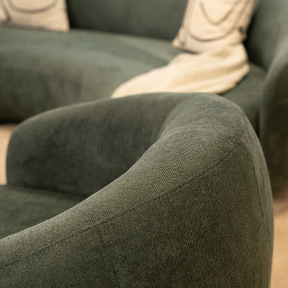 Home Deluxe Sessel CASARA Webstoff Dunkelgrün - 99 x 104 x 72 cm