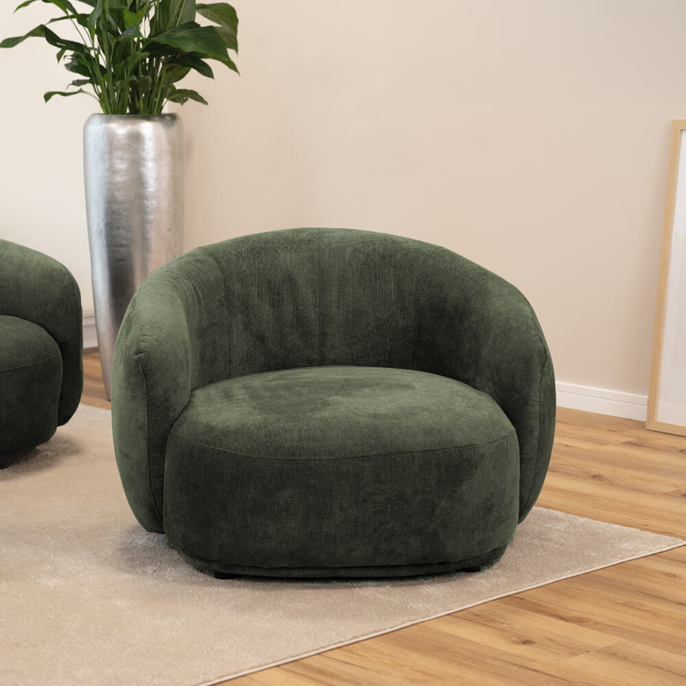 Home Deluxe Sessel CASARA Webstoff Dunkelgrün - 99 x 104 x 72 cm