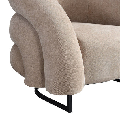 Home Deluxe Sessel MACA - Samtgewebe Beige