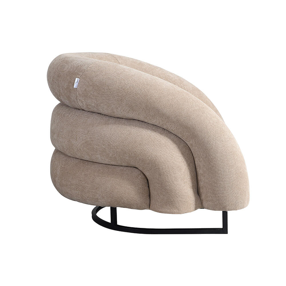 Home Deluxe Sessel MACA - Samtgewebe Beige