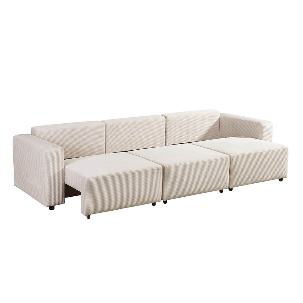 Home Deluxe Modulares Schlafsofa VINA Beige - 295 x 92 cm