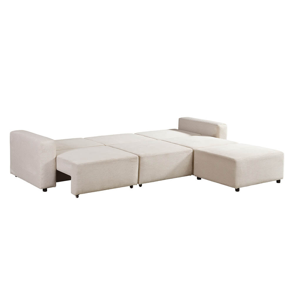 Home Deluxe Modulares Schlafsofa VINA Beige - 295 x 168 cm