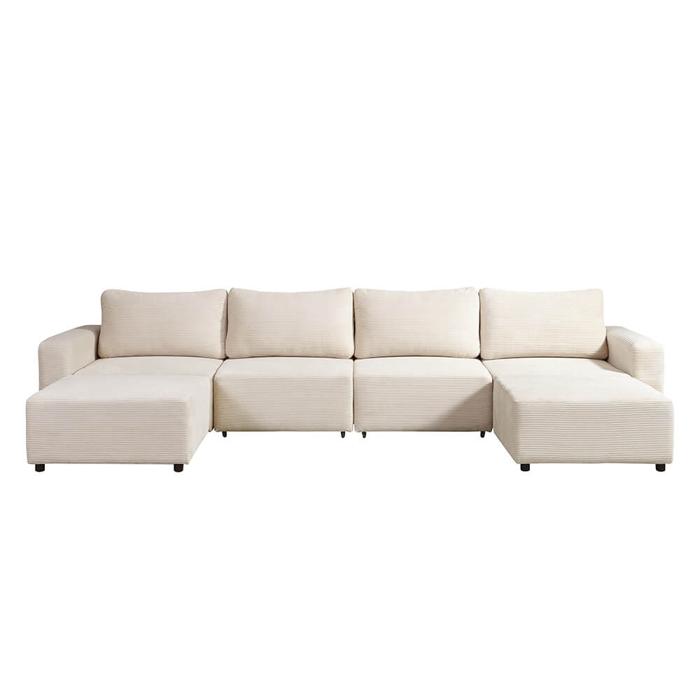 Home Deluxe Modulares Schlafsofa Beige - 380 x 168 cm